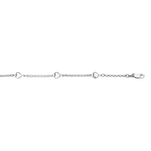 14K Gold Heart Station Link Chain