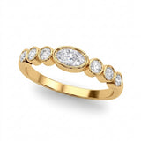 1/2 ctw With Oval Color Center Ring — Yellow Gold