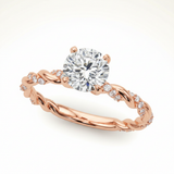 With Twisted Shank Engagement Ring — Rose Gold