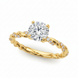 With Twisted Shank Engagement Ring — Yellow Gold
