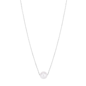 14K Pearl Necklace Solitaire