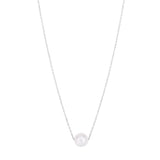 14K Pearl Necklace Solitaire