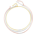 14K Gold Skinny Omega Diamond Bar Necklace