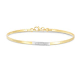 14K Gold Skinny Omega Diamond Bar Bracelet