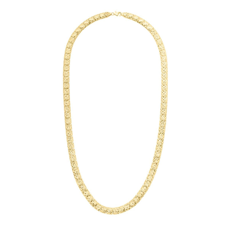 10K Textured Square Cut Link Fancy Chain