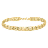 10K Textured Square Cut Link Fancy Chain