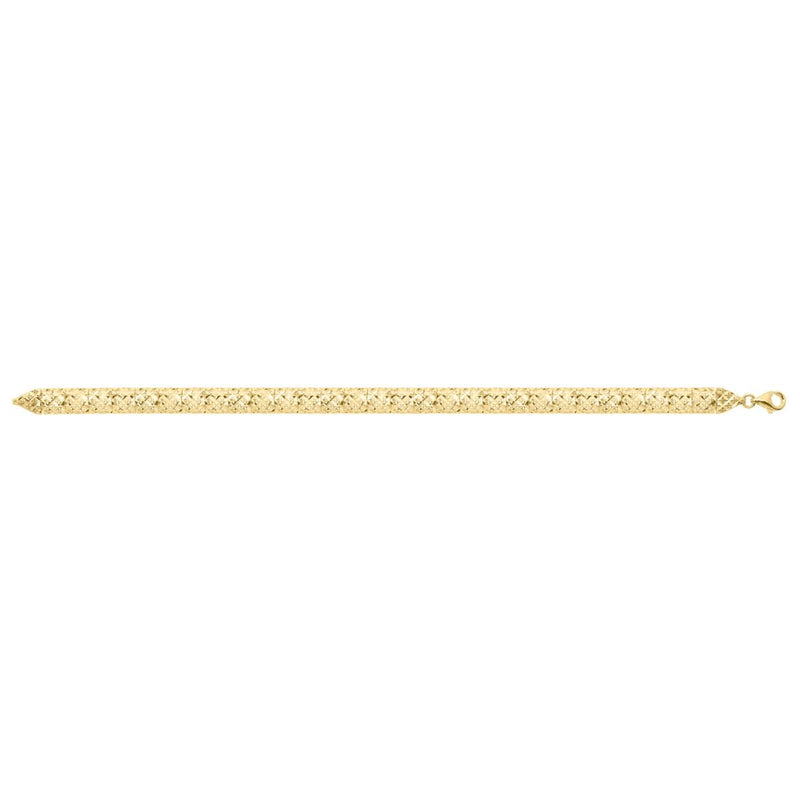 10K Textured Square Cut Link Fancy Chain