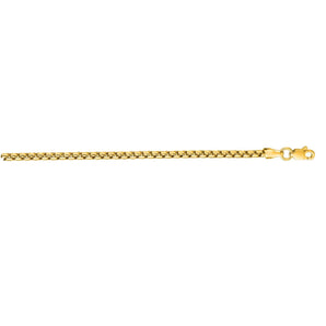 10K Gold 3.6mm Solid Round Box Chain 